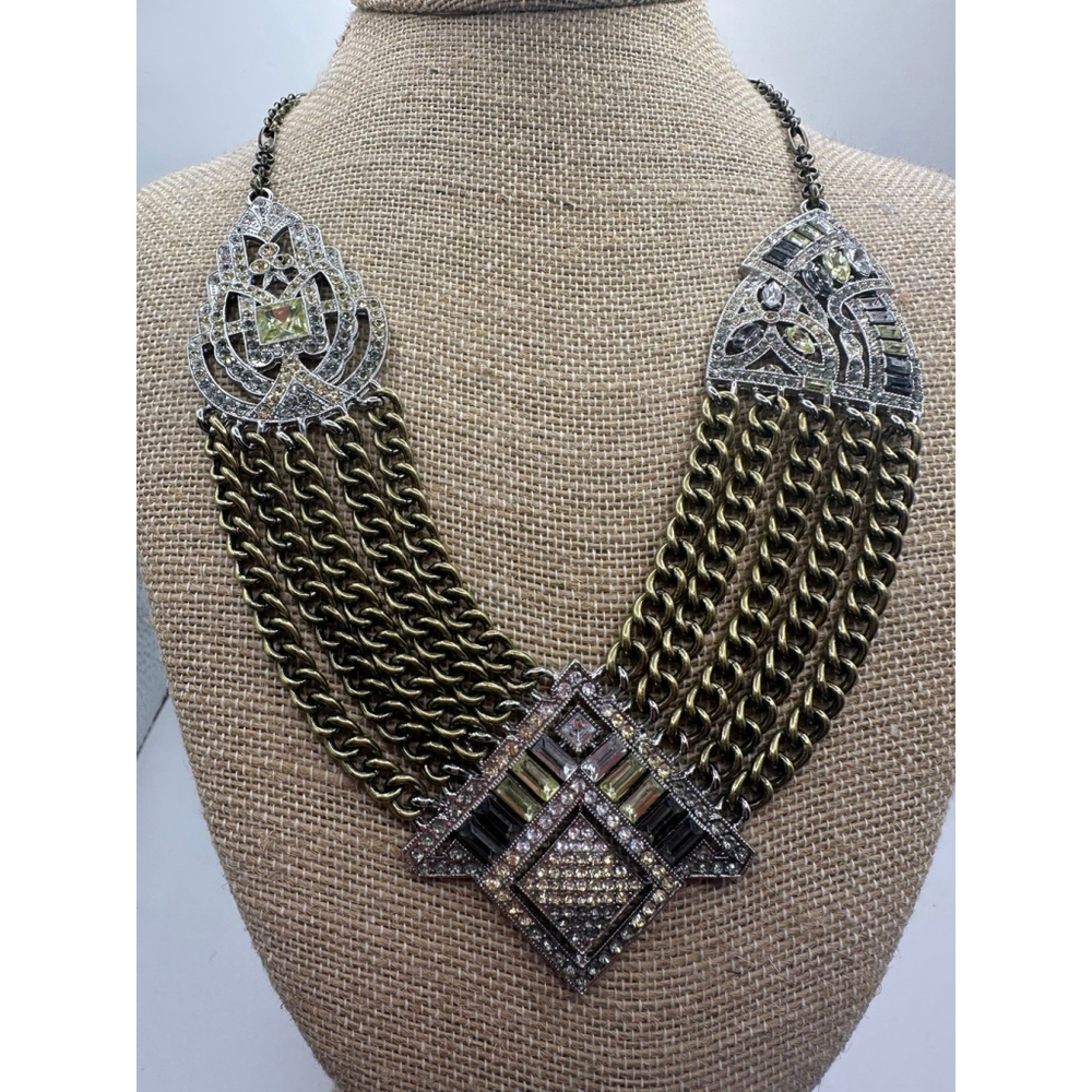 Art Deco Chain Swag Statement Necklace